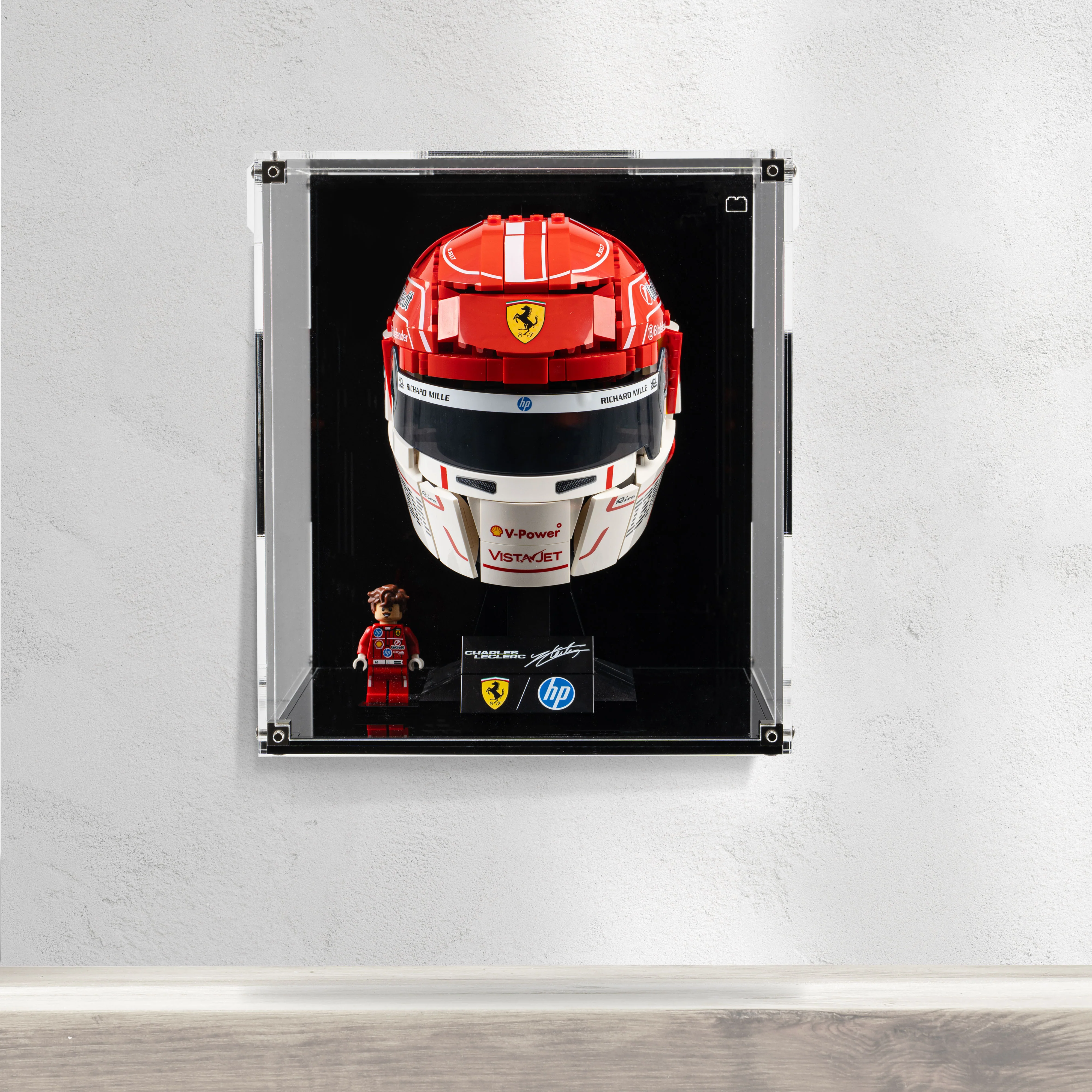 Wall Mountable Display Case for LEGO® Editions: Scuderia Ferrari HP Charles Leclerc Helmet (43014) - Image 8
