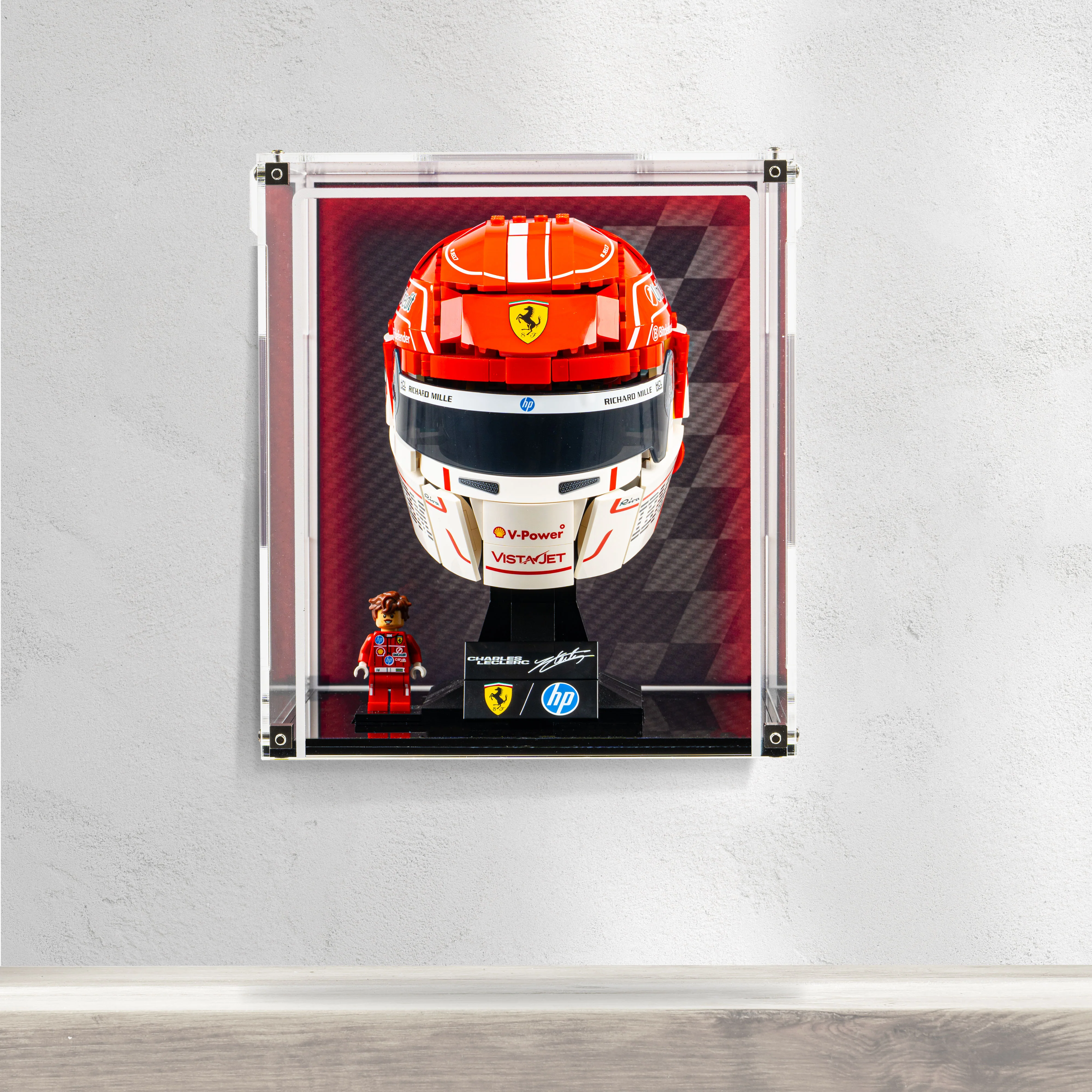 Wall Mountable Display Case for LEGO® Editions: Scuderia Ferrari HP Charles Leclerc Helmet (43014) - Image 9
