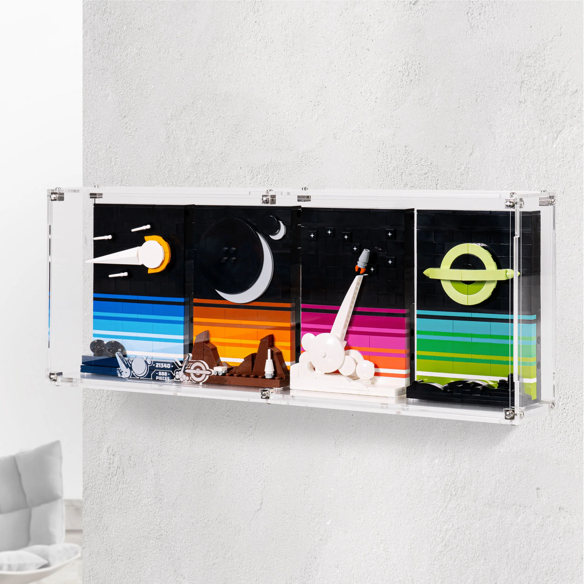 Wall Mounted Display Case for LEGO® Ideas: Tales of the Space Age (21340)
