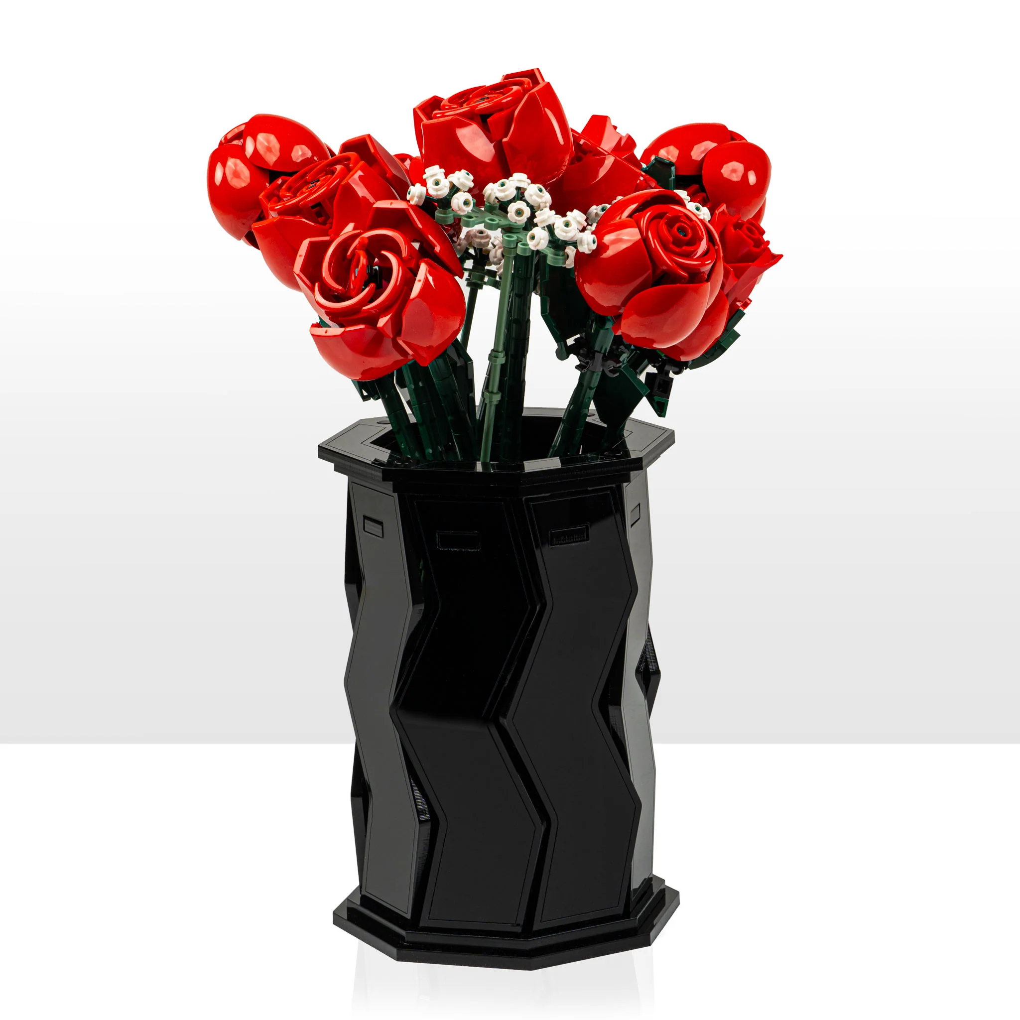 Large Black Display Vase for LEGO® Flowers