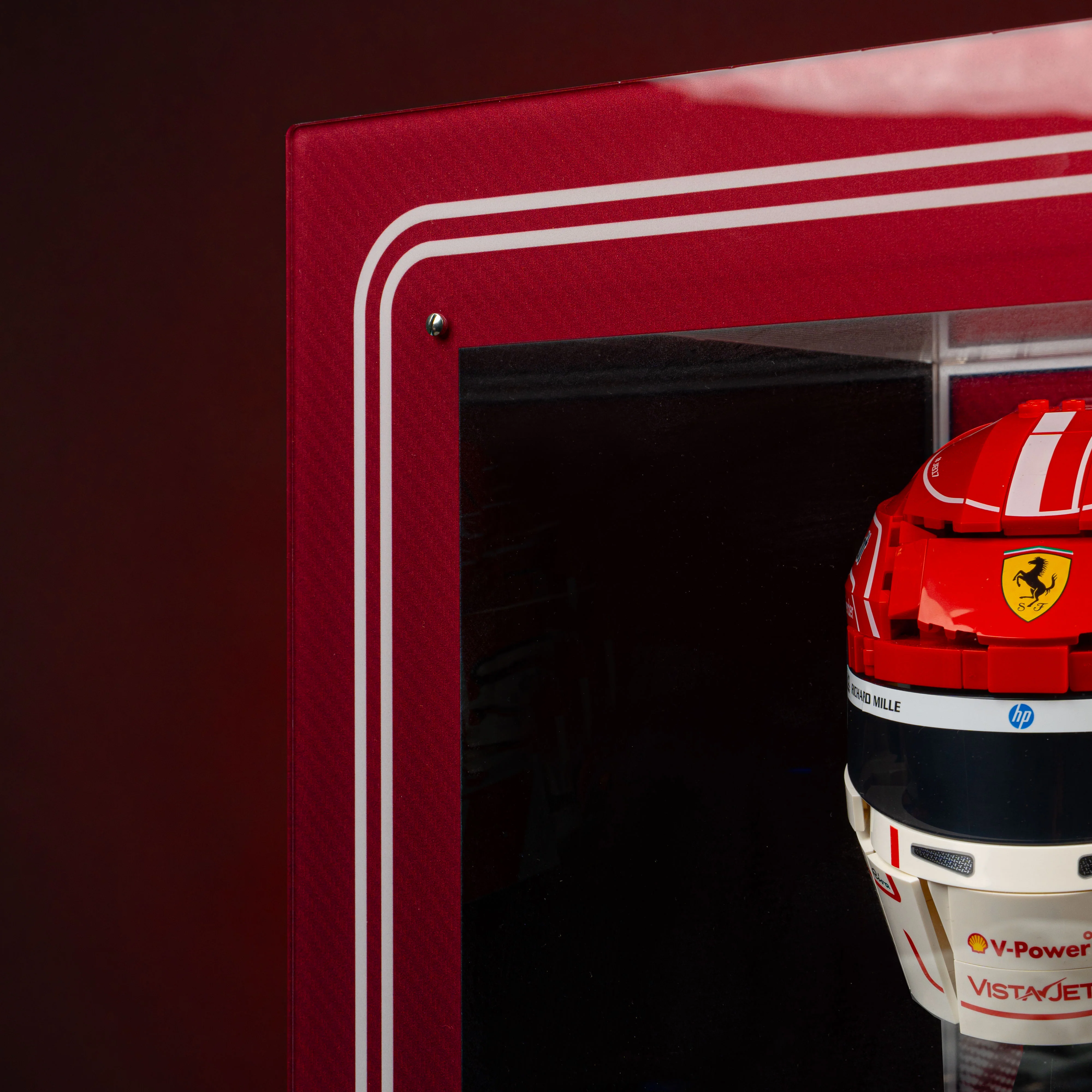 Limited Edition Display Case for LEGO® Editions: Scuderia Ferrari HP Lewis Hamilton (43022) & Charles Leclerc Helmets (43014) - Image 5