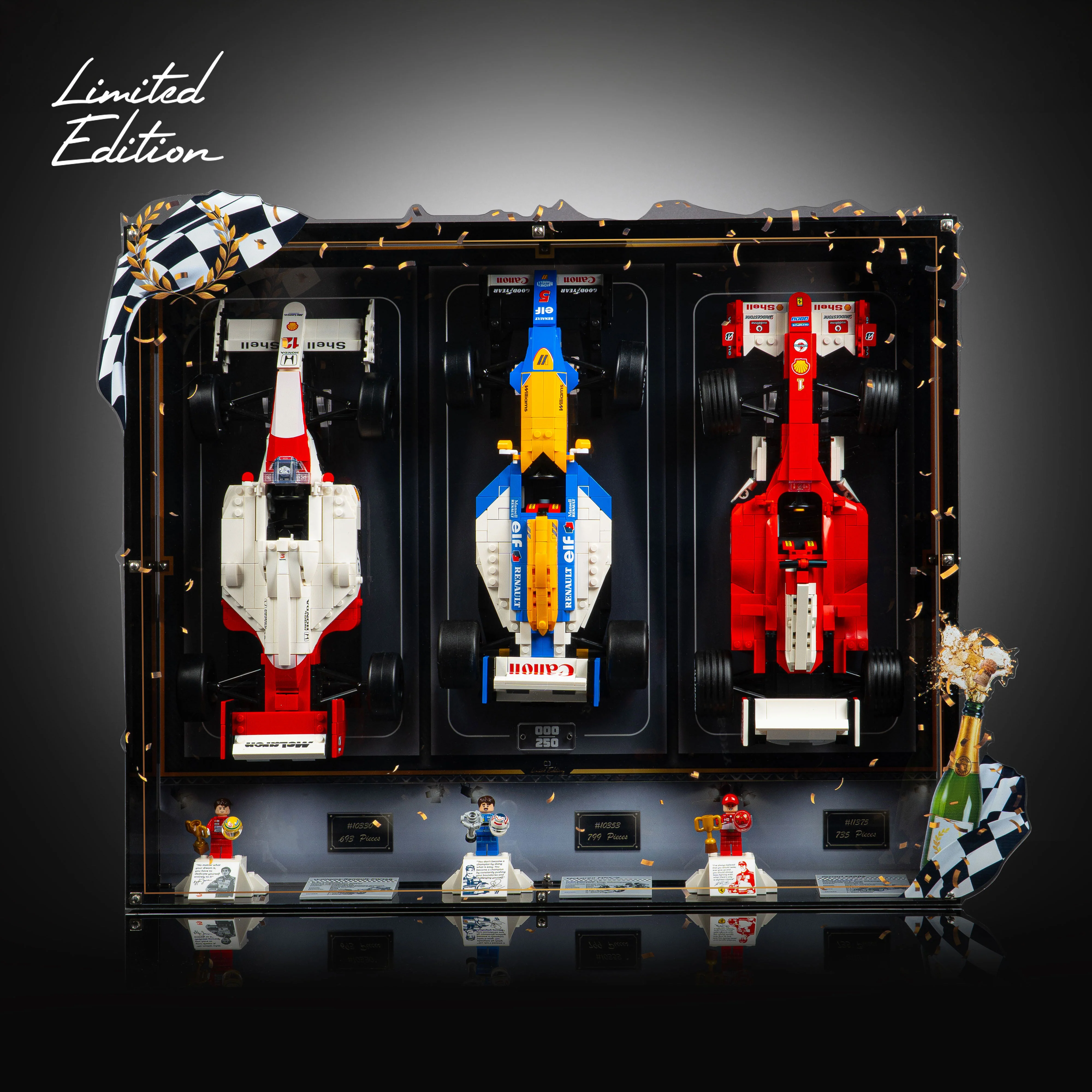 Limited Edition Wall Mountable Display Case for LEGO® Icons: F1 Legends (10330, 10353, 11375) - Image 2