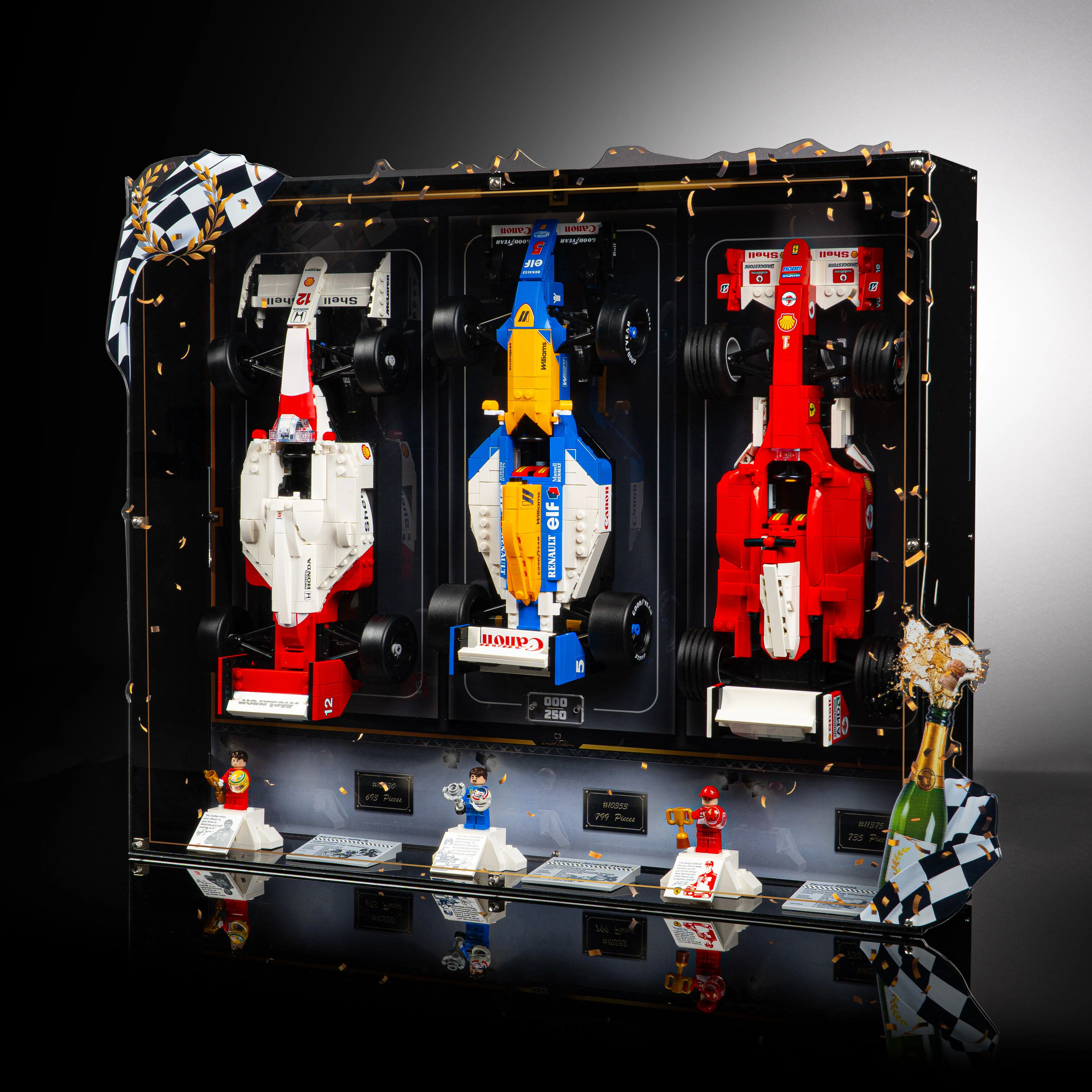 Limited Edition Wall Mountable Display Case for LEGO® Icons: F1 Legends (10330, 10353, 11375) - Image 3