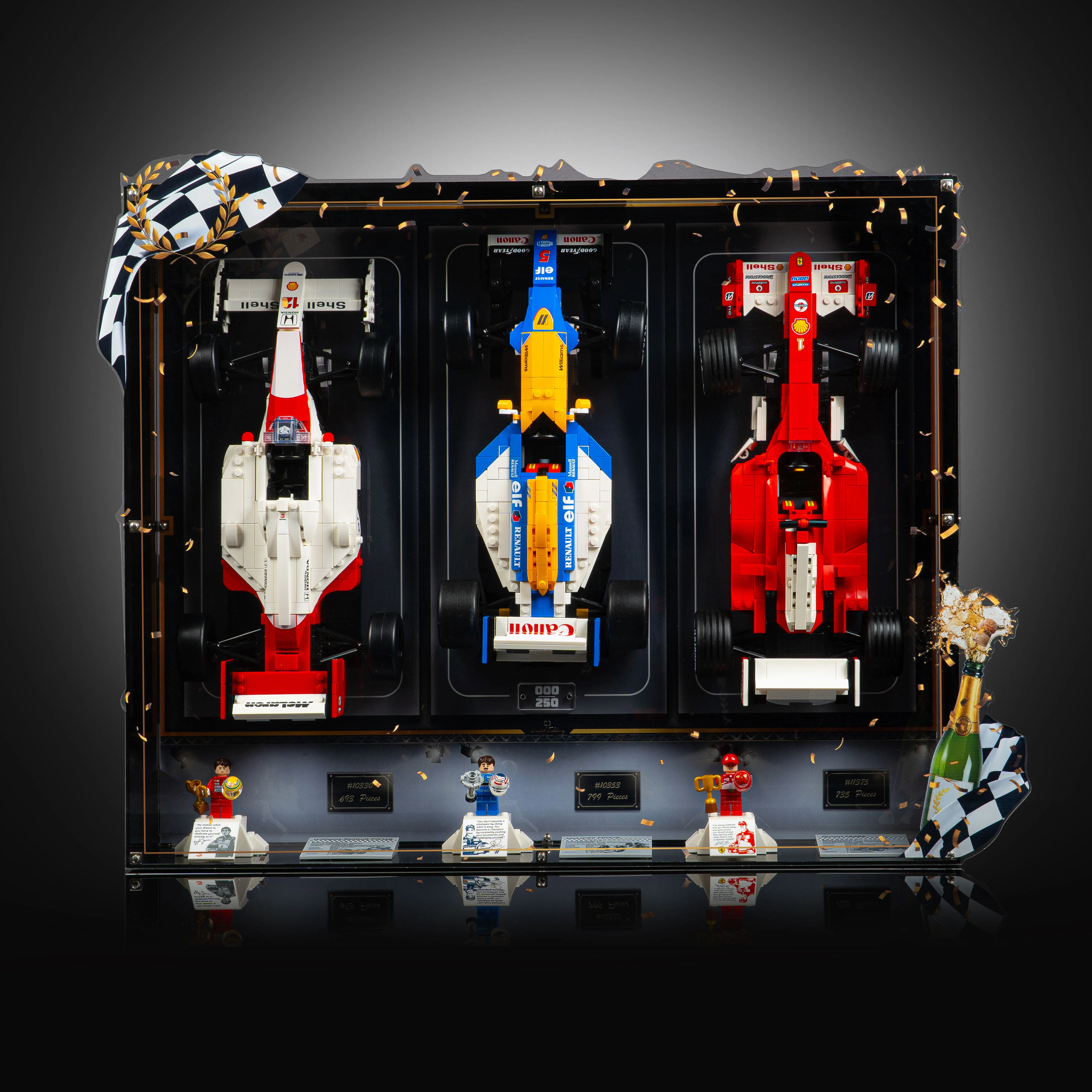 Limited Edition Wall Mountable Display Case for LEGO® Icons: F1 Legends (10330, 10353, 11375) - Image 4