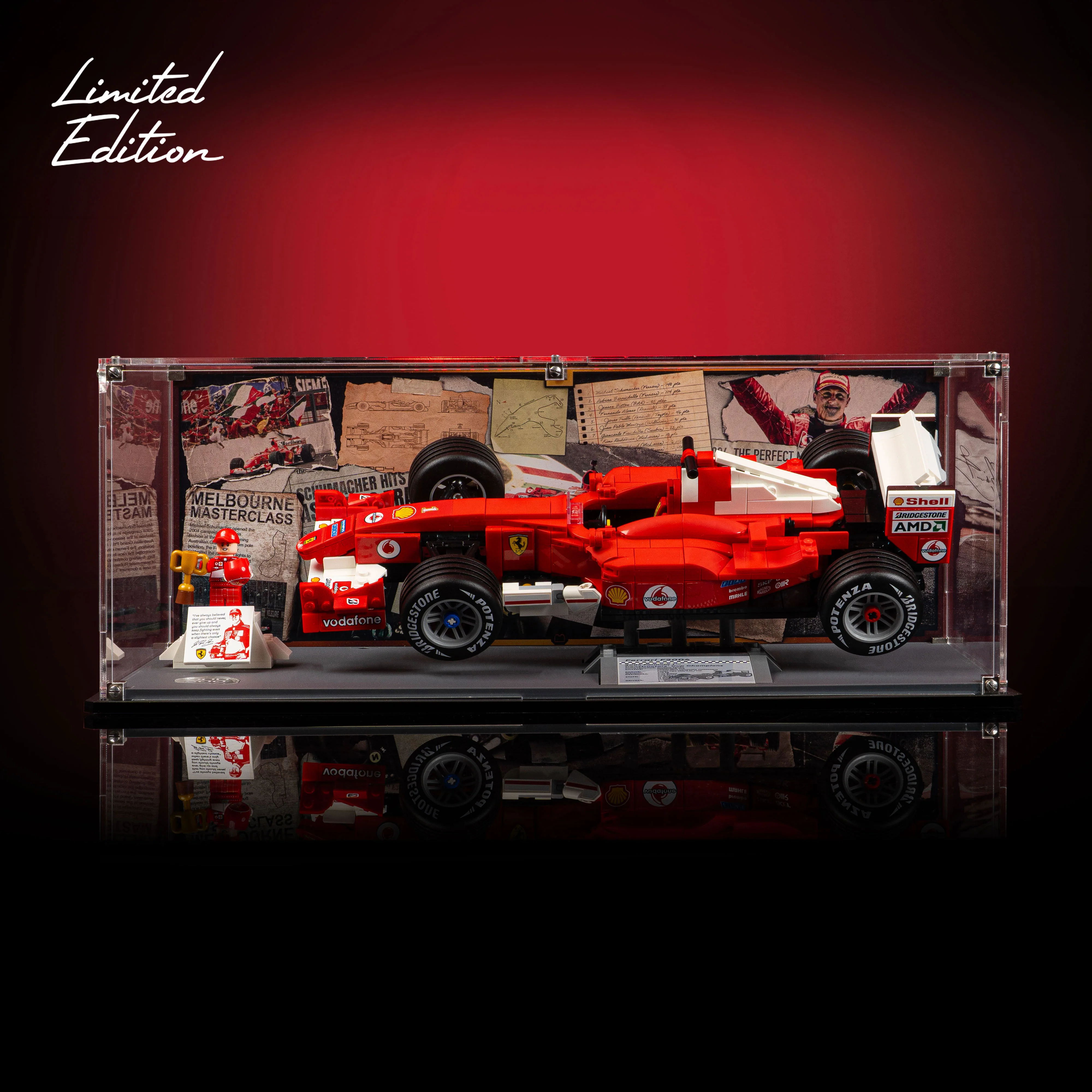 Limited Edition Display Case for LEGO® Icons: Ferrari F2004 & Michael Schumacher (11375) - Image 2