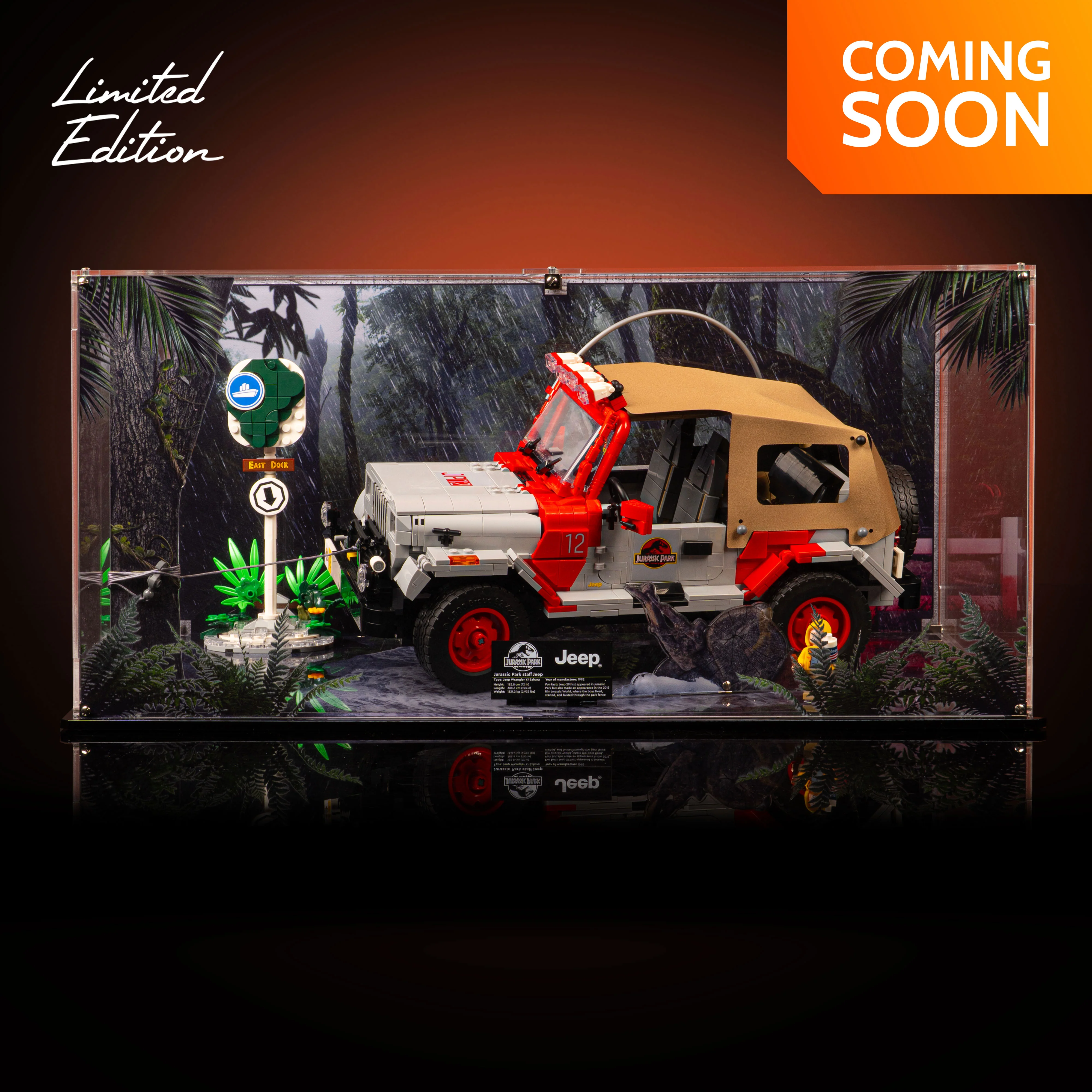 Limited Edition Display Case for LEGO® Jurassic Park Jeep® Wrangler (77984)