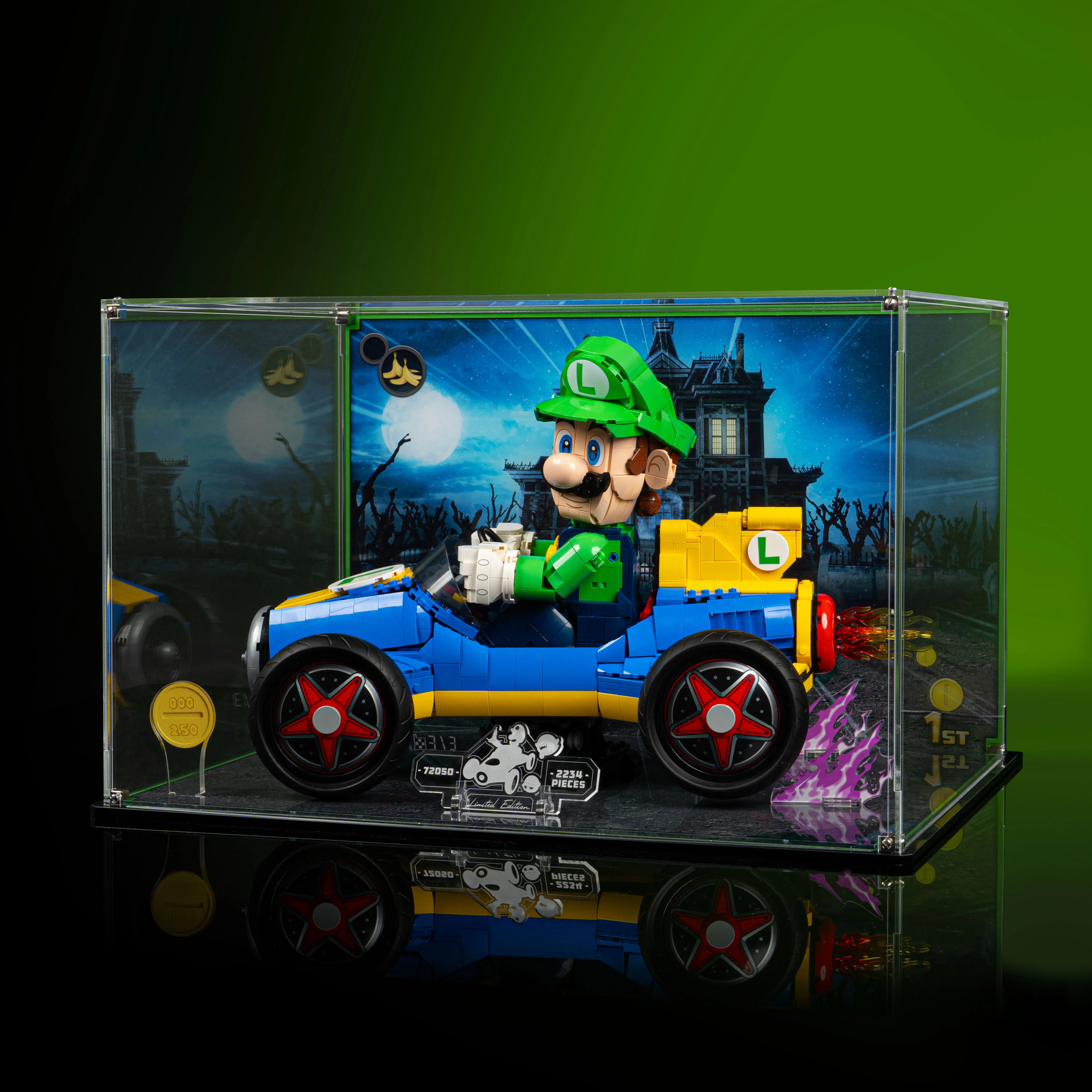 Limited Edition Display Case for LEGO® Mario Kart™ Luigi & Mach 8 (72050) - Image 3