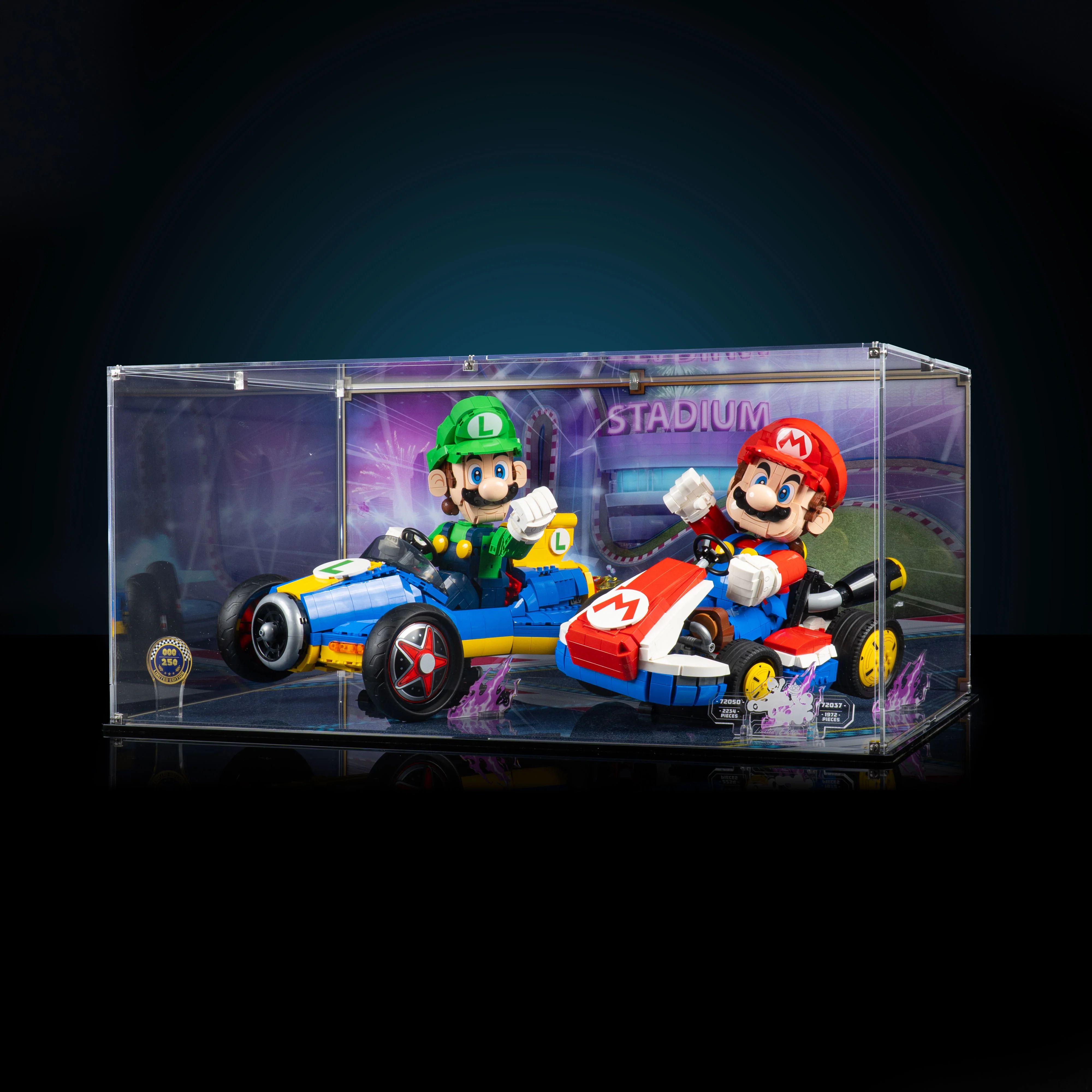 Limited Edition Display Case for LEGO® Mario Kart™ Mario & Standard Kart (72037) & Luigi & Mach 8 (72050) - Image 4