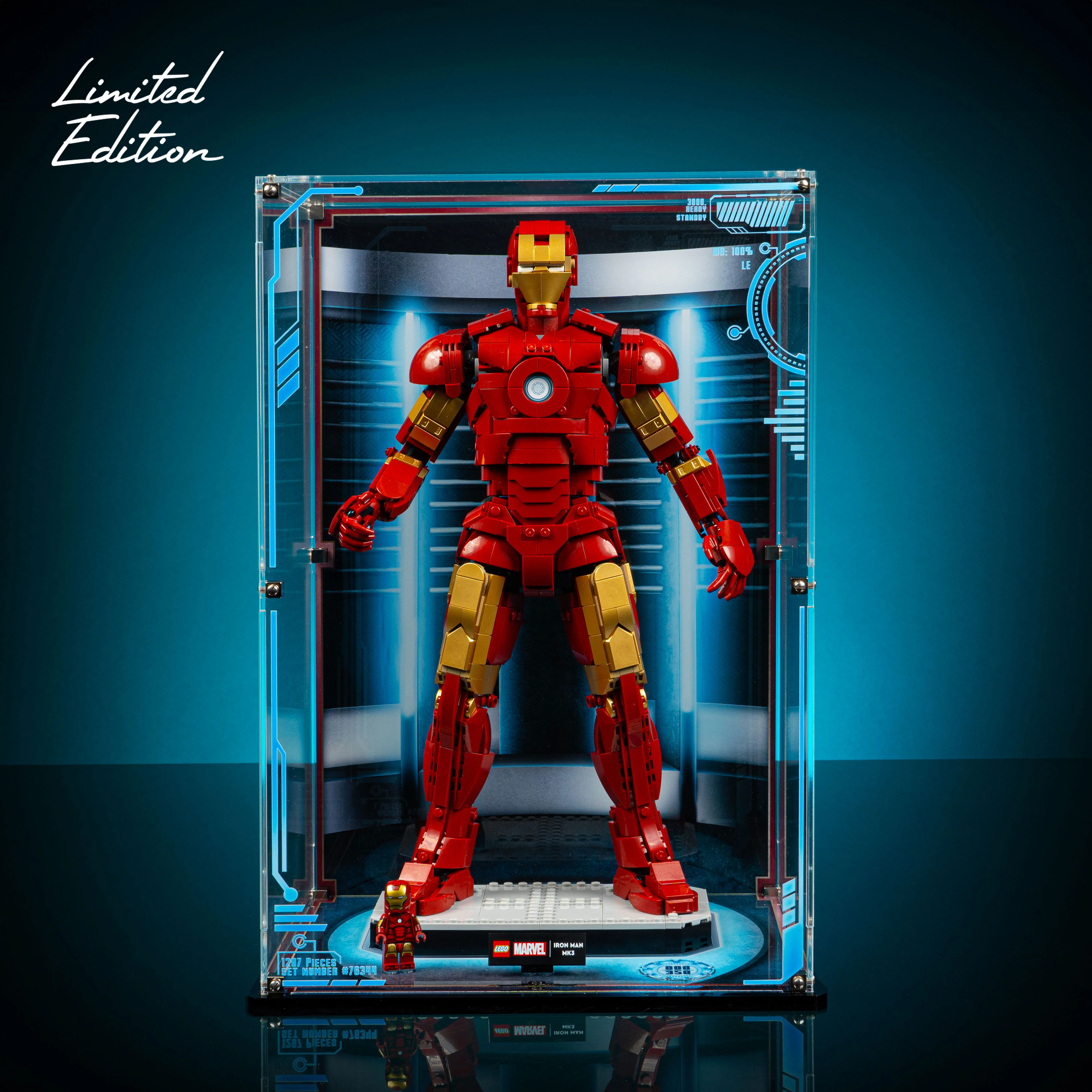 Limited Edition Display Case for LEGO® Marvel: Iron Man Mark 3 Collectors' Edition (76344) - Image 2