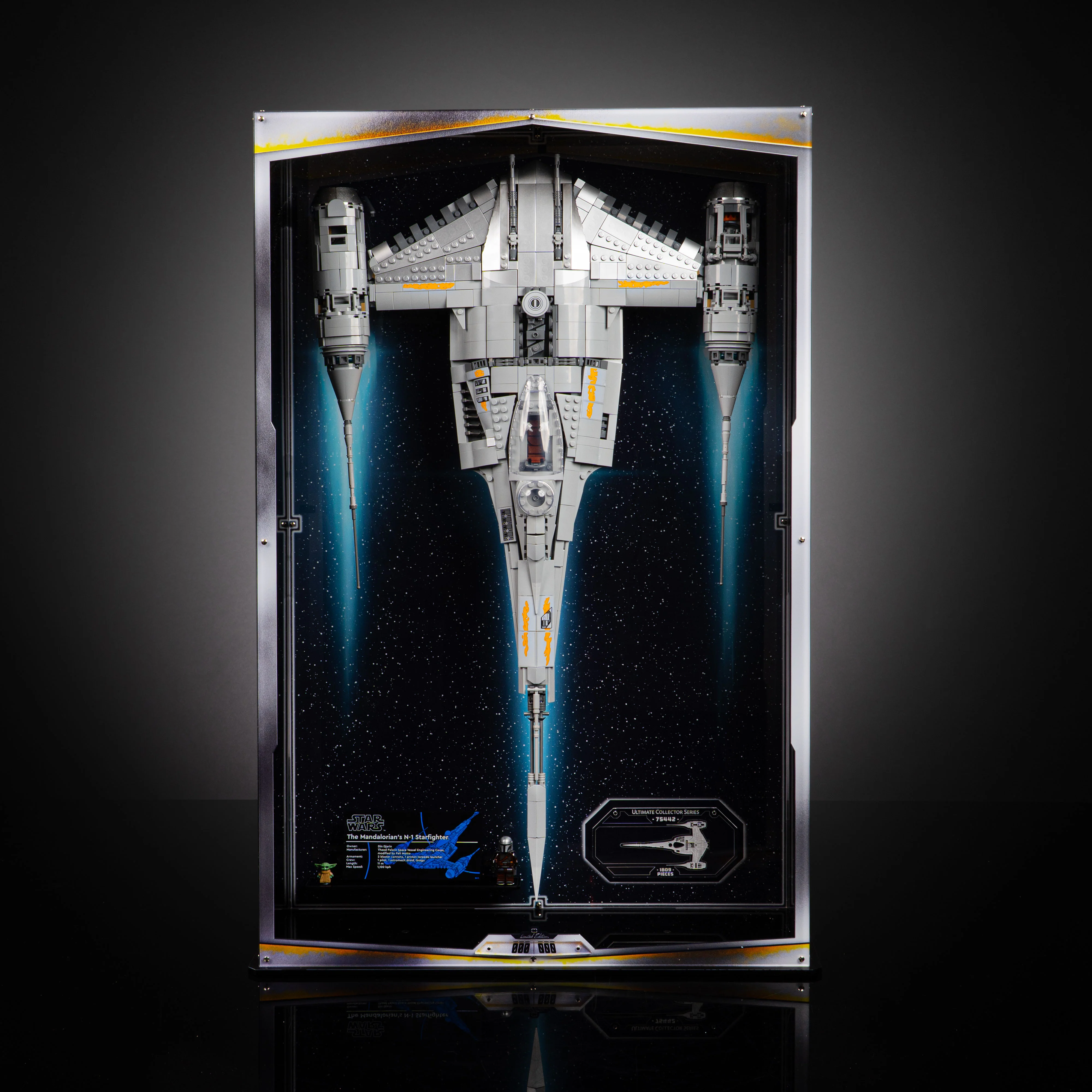 Limited Edition Wall Mountable Display Case for LEGO® Star Wars™ The Mandalorian's N-1 Starfighter™ (75442) - Image 4
