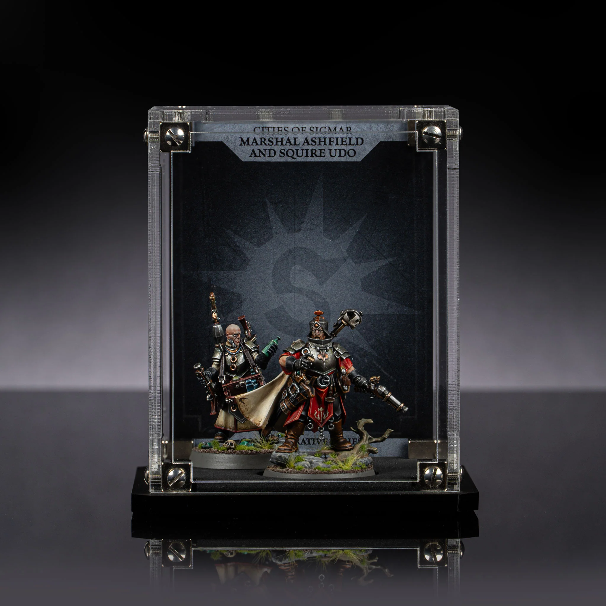 Display Case for Warhammer®+ Cities Of Sigmar - Marshall Ashfield And Squire Udo