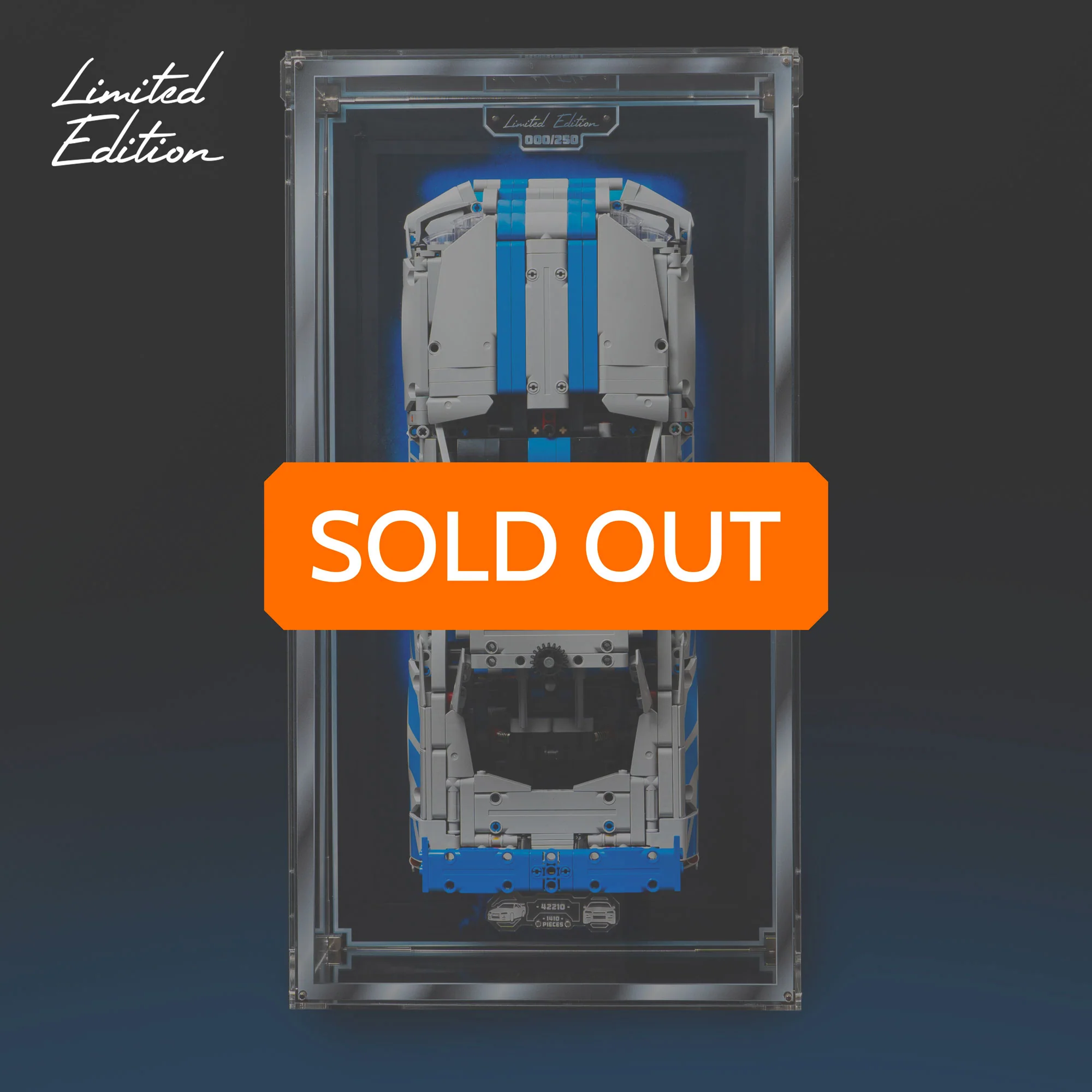 Limited Edition Wall Mounted Display Case for LEGO® Technic: 2 Fast 2 Furious Nissan Skyline GT-R (R34) Car (42210)