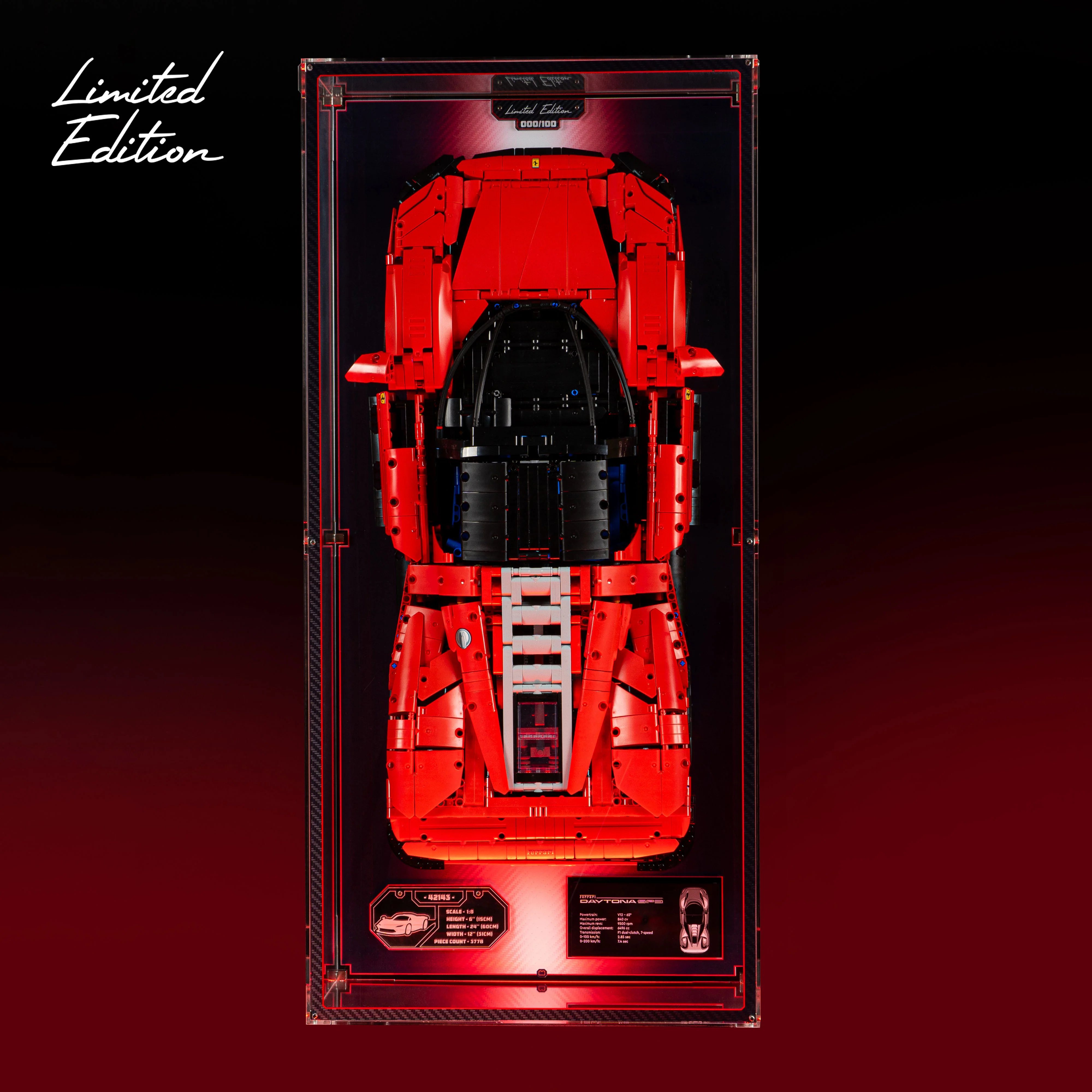 Limited Edition Wall Mounted Display Case for LEGO® Technic™ Ferrari Daytona SP3 (42143) - Image 2