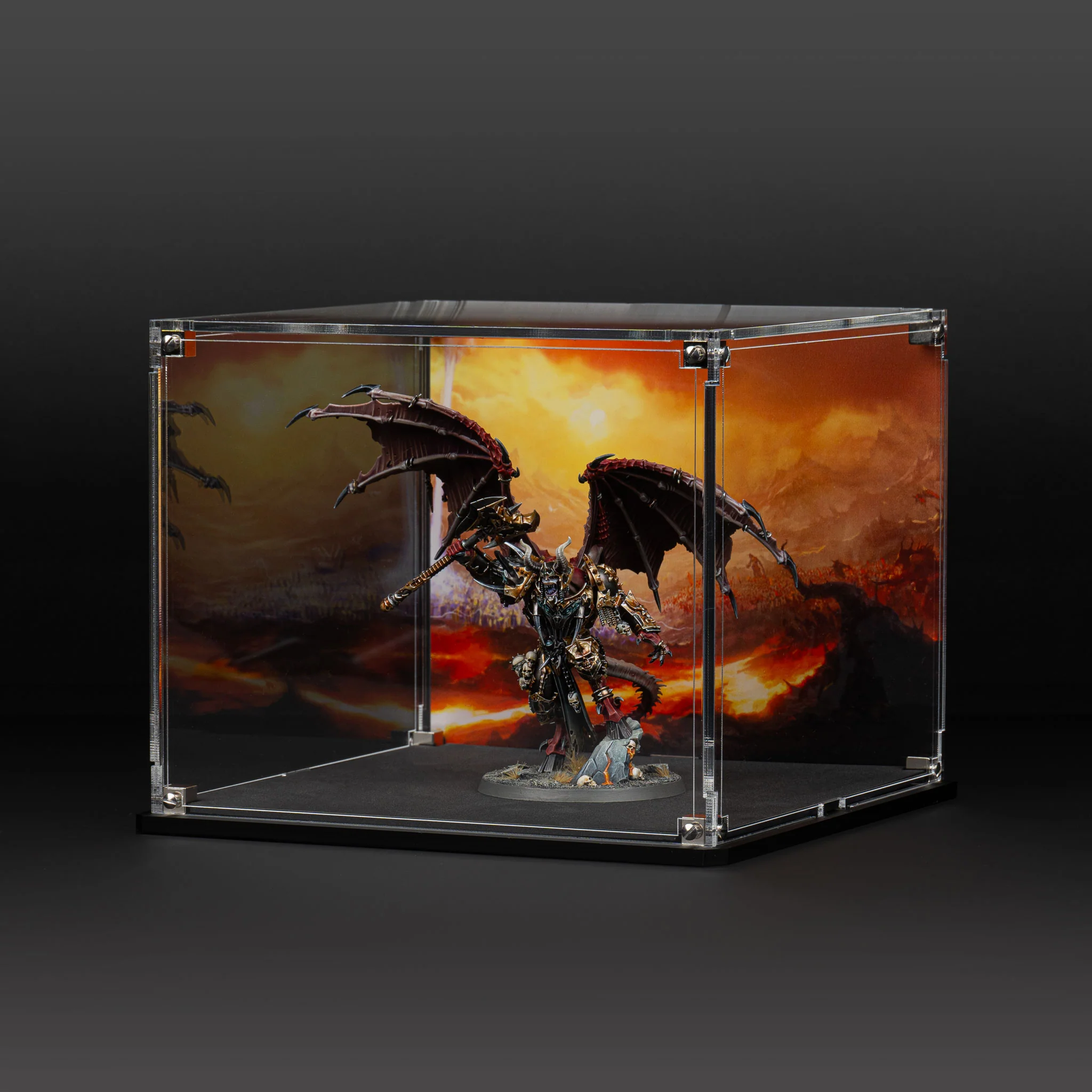 Oversized Miniature Display Case for Warhammer® with Eternal Conflict Background
