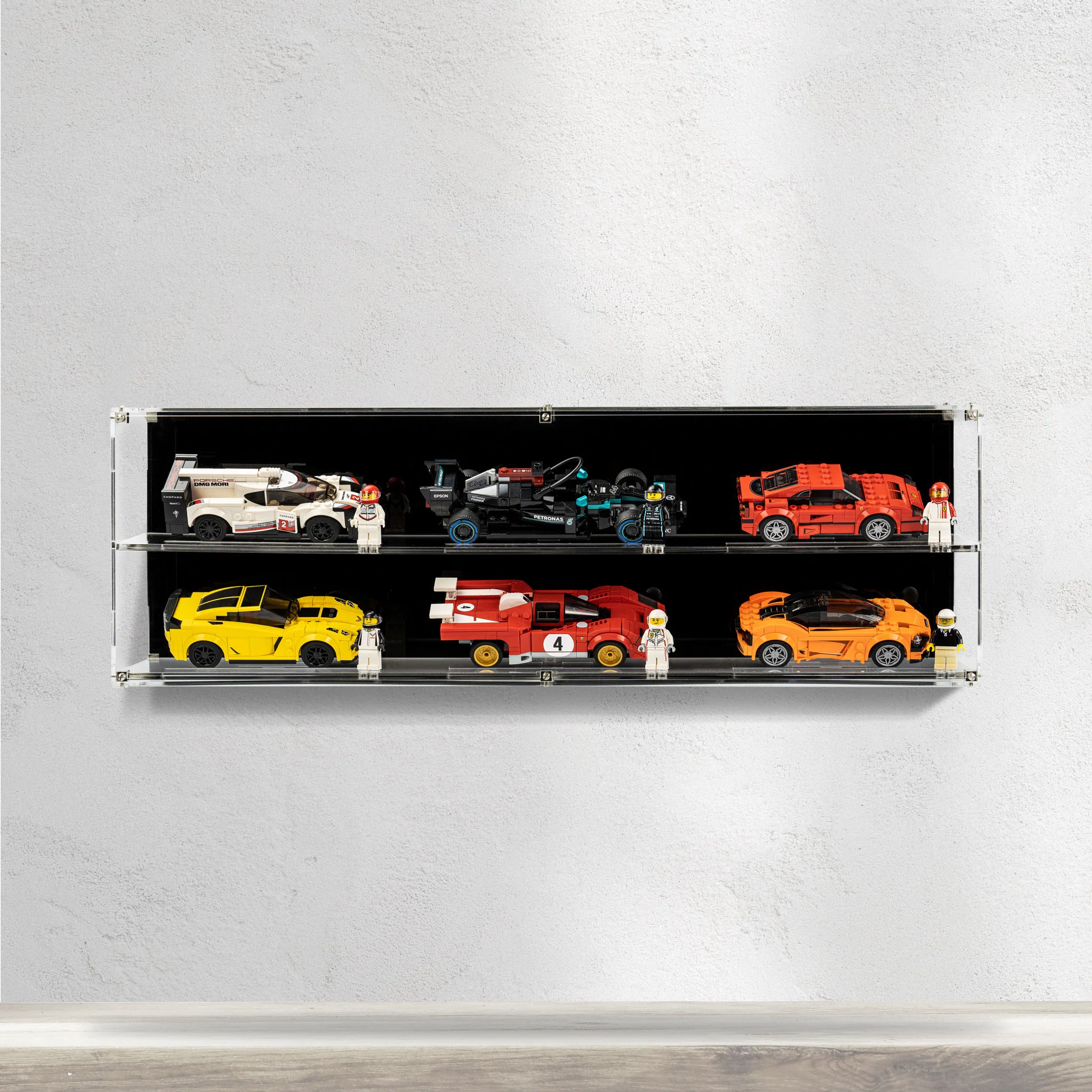 Wall Mounted Display Case for 6x LEGO® Speed Champions Cars (2x3) - Image 2