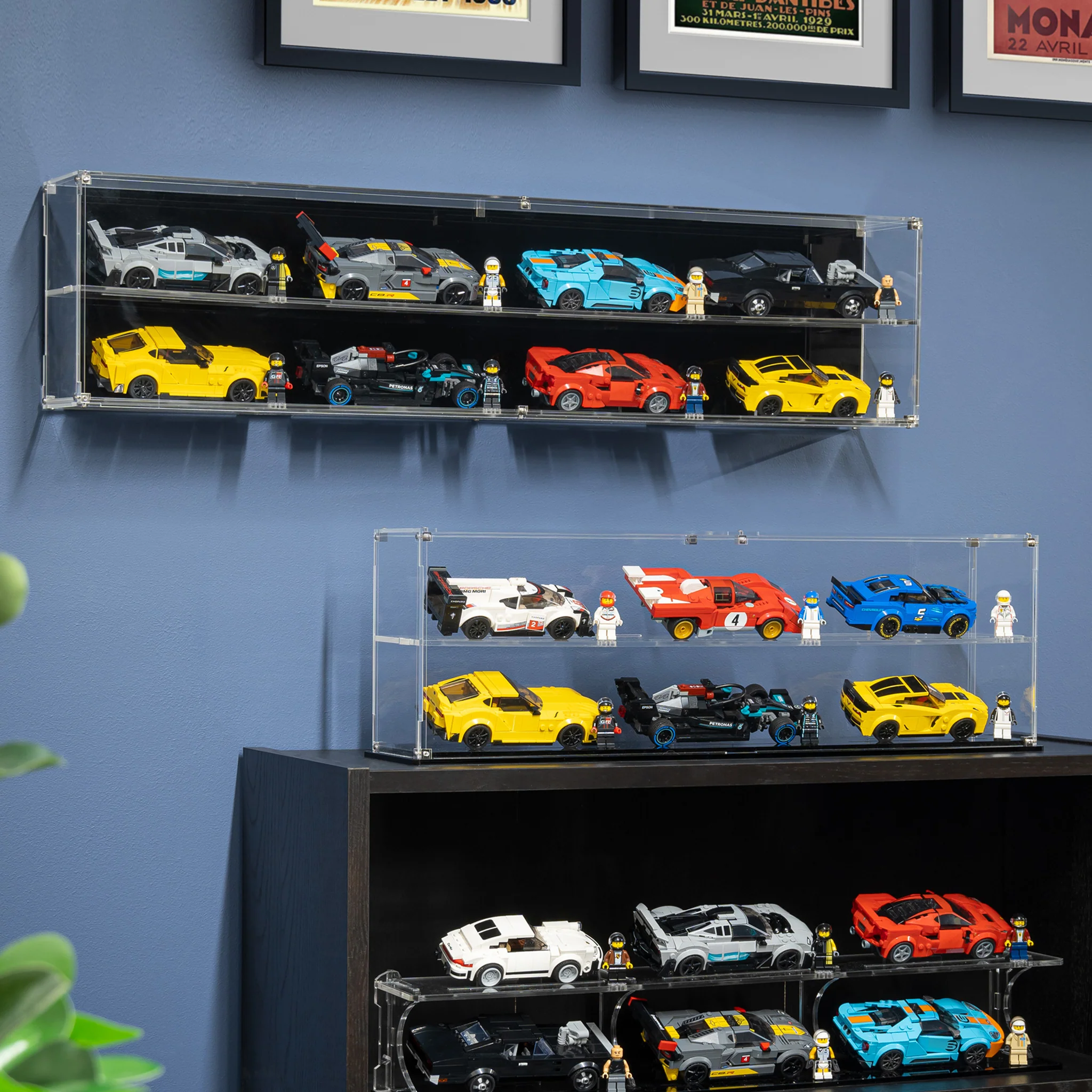 Wall Mounted Display Case for 8x LEGO® Speed Champions Cars (2x4) - Image 7