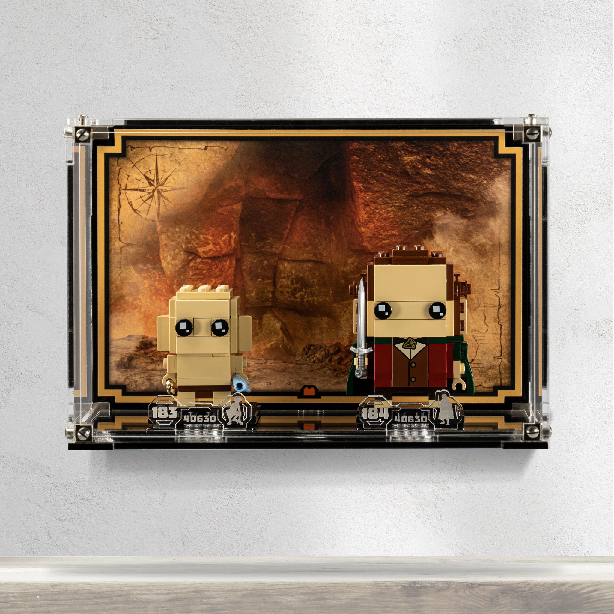 Wall mounted Display Case for LEGO® Brickheadz: Frodo™ & Gollum™ (40630) - Image 2