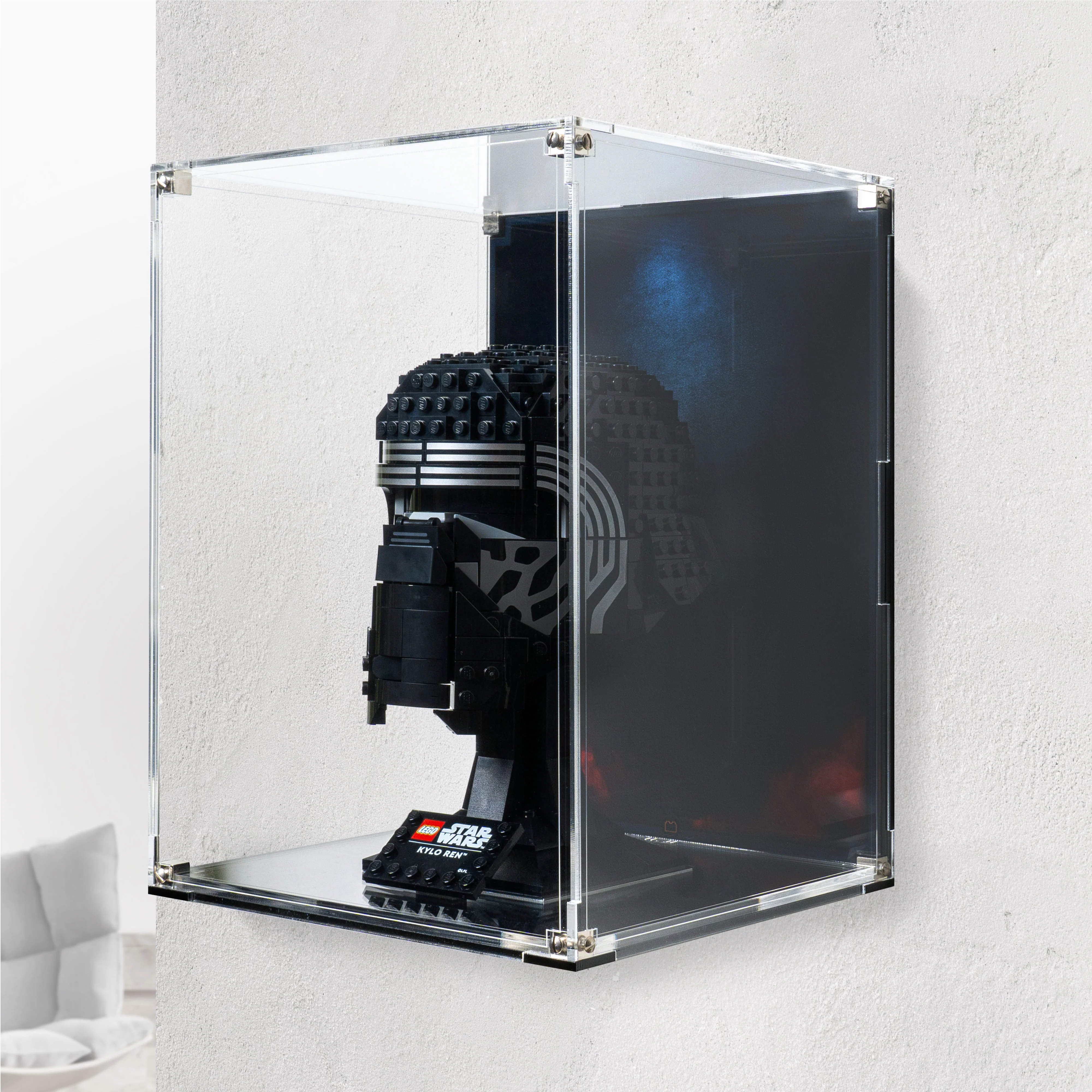 Wall-Mounted Display Case for LEGO® Star Wars: Kylo Ren's Helmet (75415)