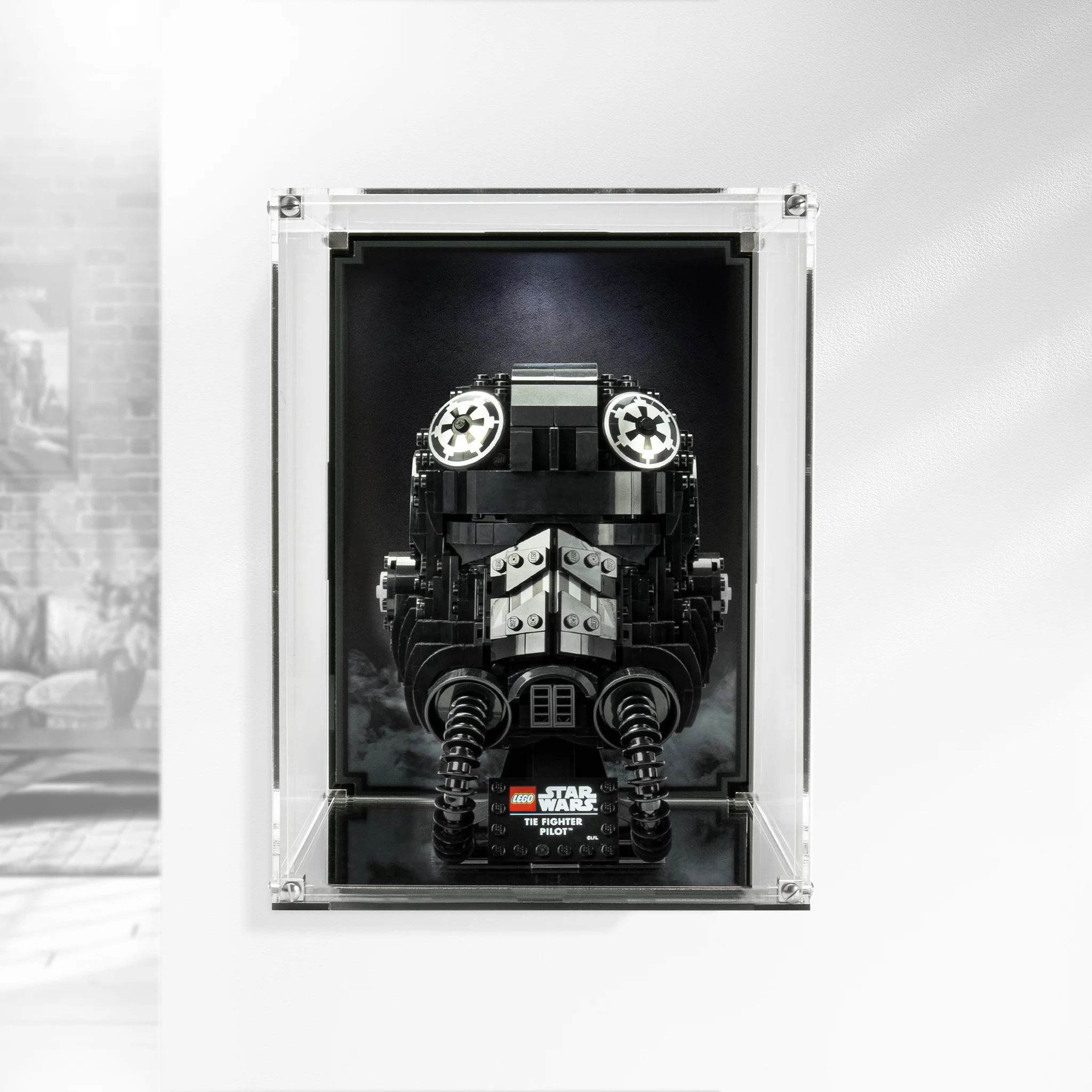 Wall Mounted Display Case for LEGO® Star Wars TIE Fighter Pilot Helmet (75274)