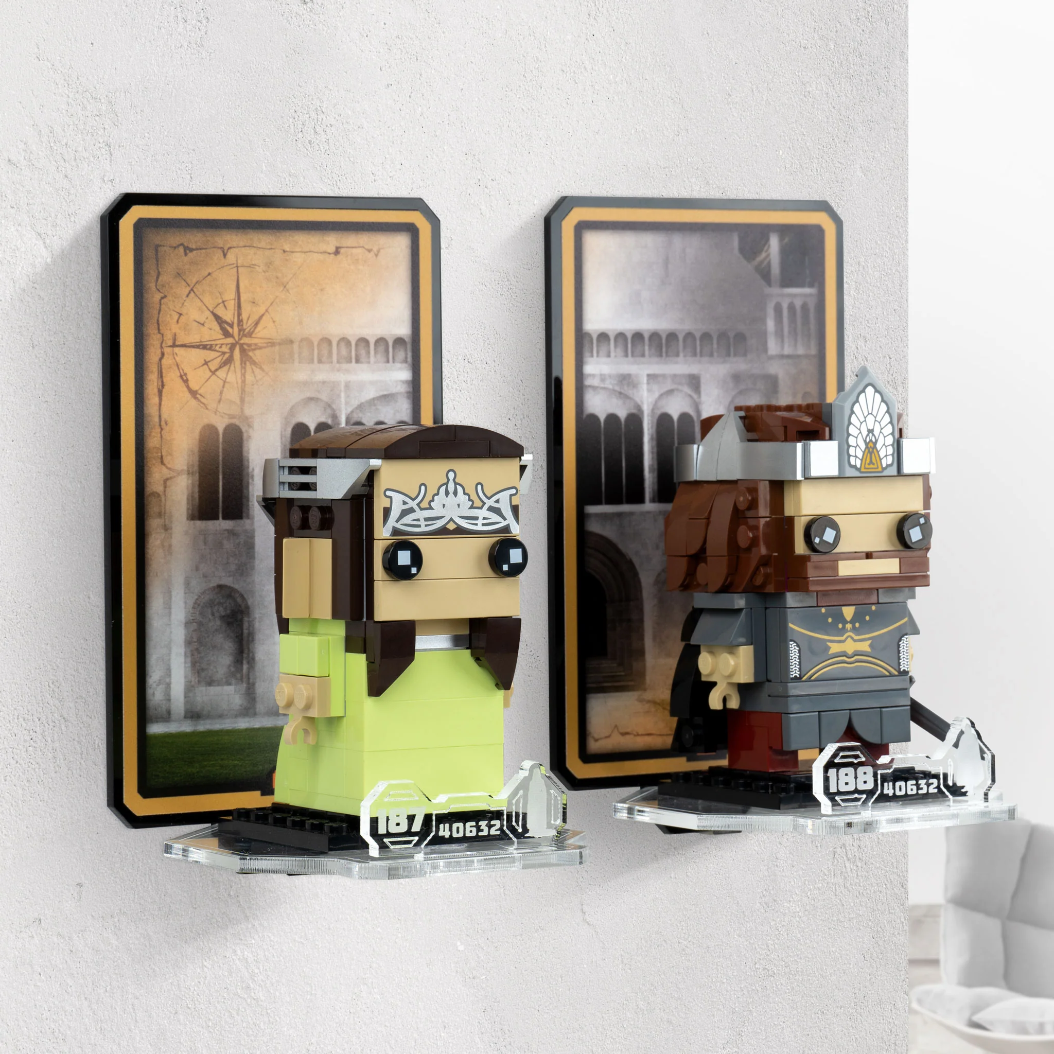 Wall mounted Display for LEGO® Brickheadz: Aragorn™ & Arwen™ (40632)