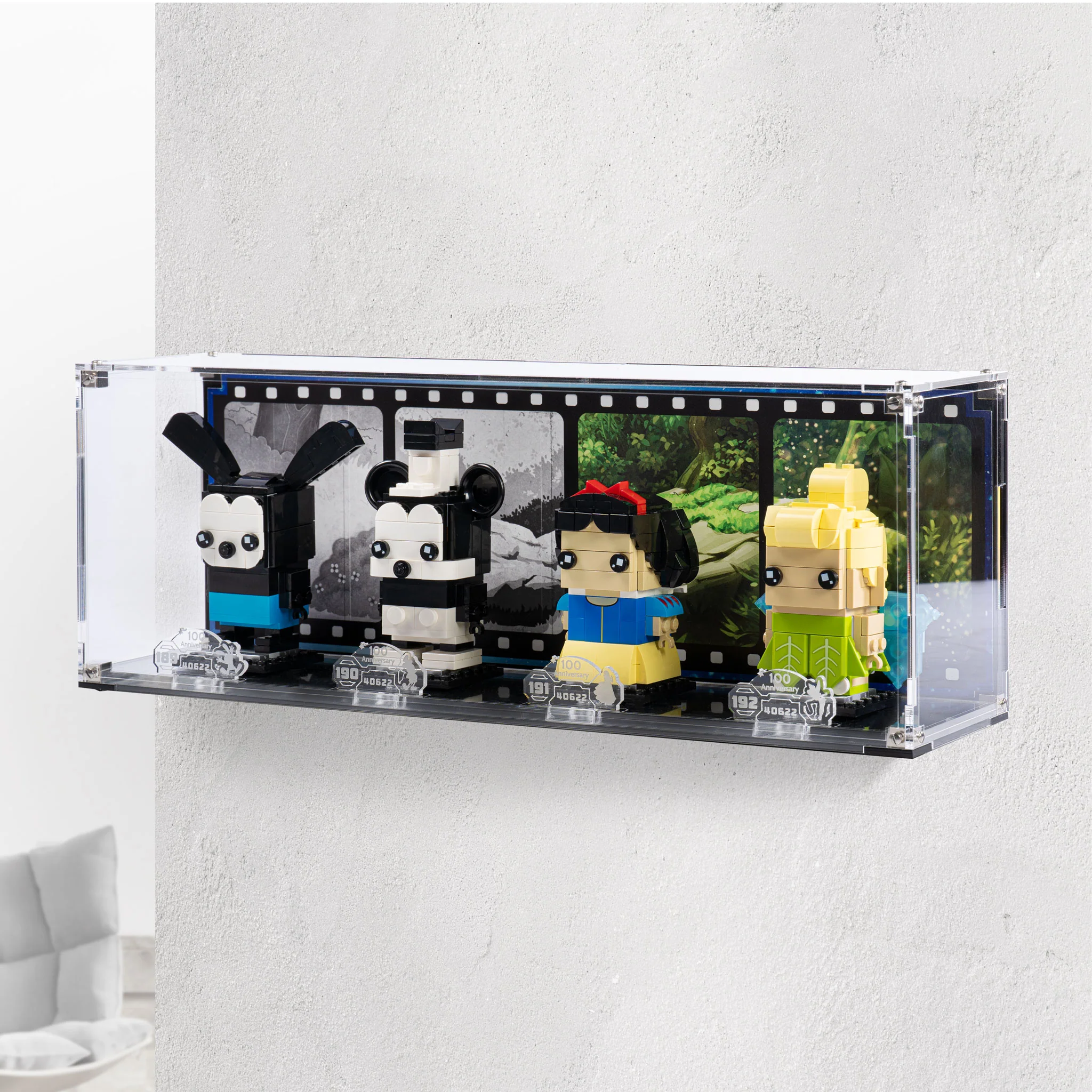 Wall Mounted Display Case for LEGO® Brickheadz Disney 100th Celebration (40622)