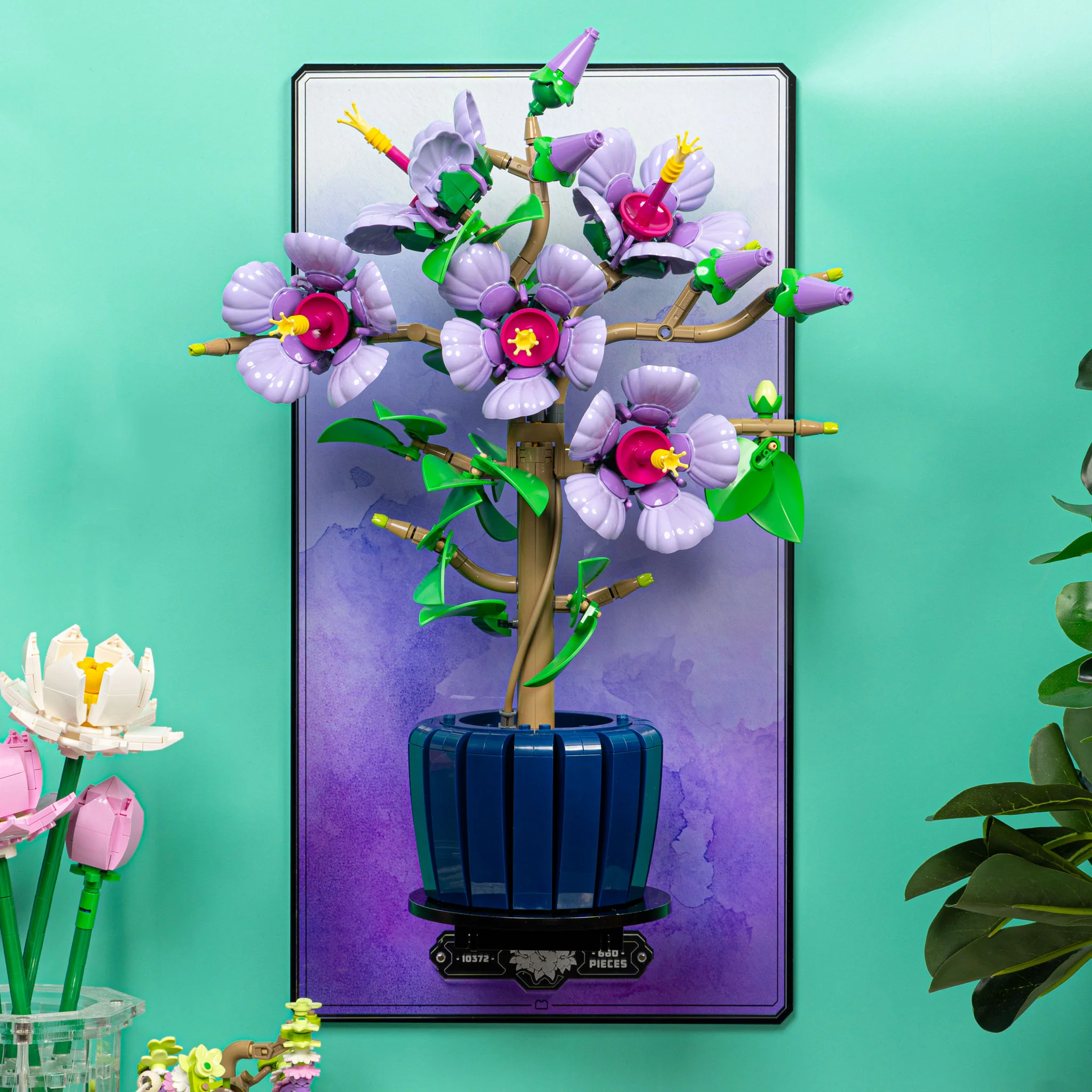 Wall Mounted Display Stand for LEGO® Botanicals Hibiscus (10372) - Image 2