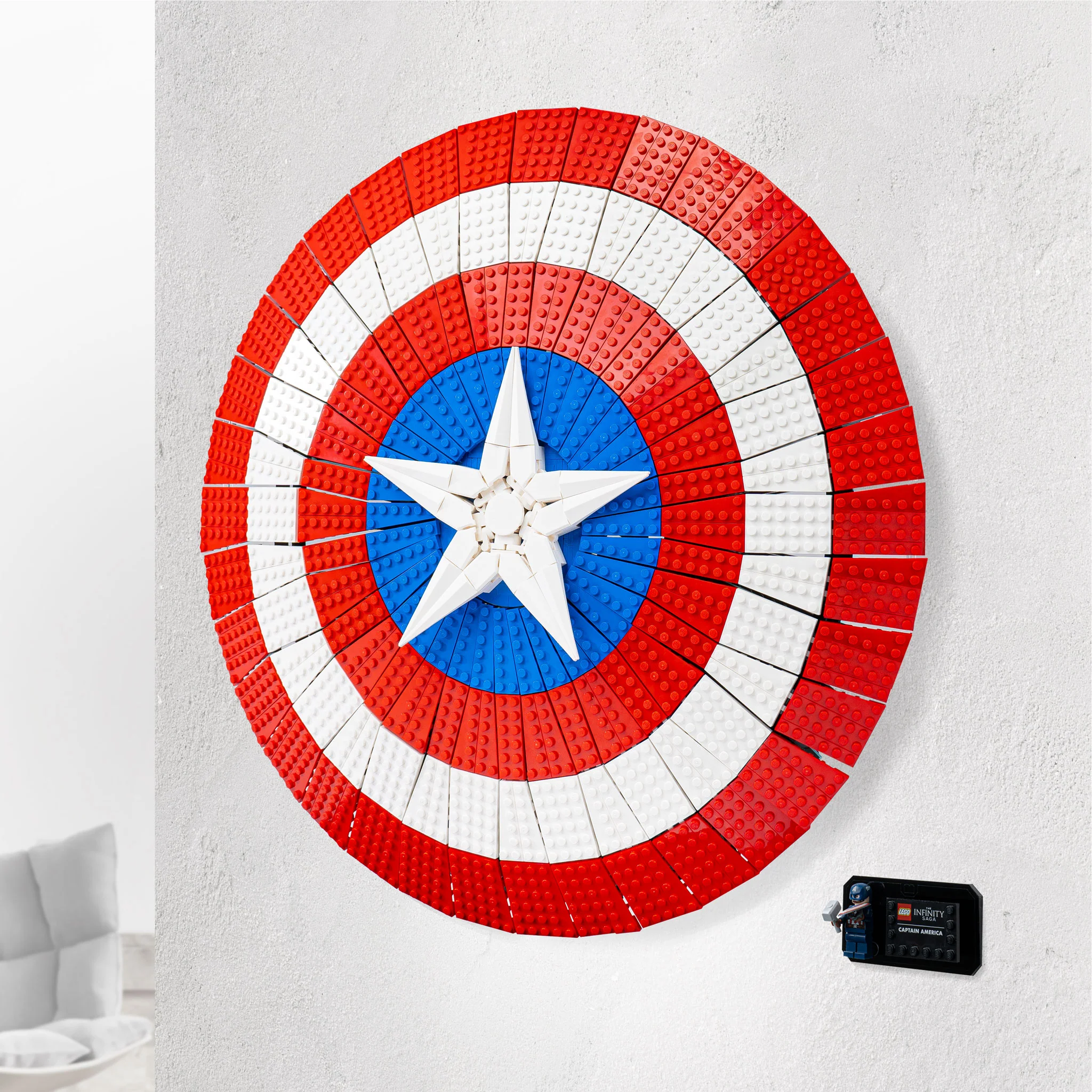 Wall mounted Display Stand for LEGO® Marvel Captain America's Shield (76262)