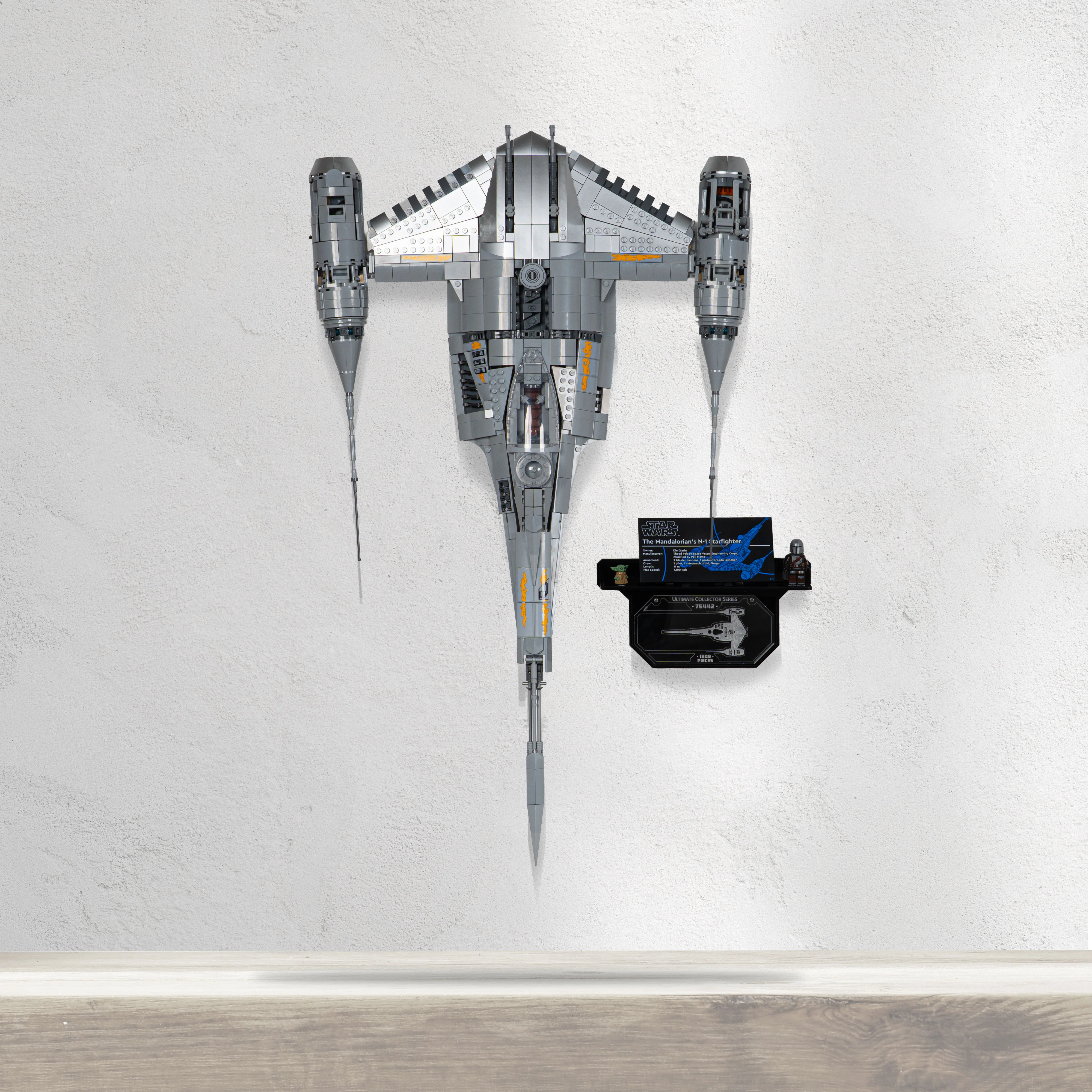 Wall Mounted Display Stand for LEGO® Star Wars™ The Mandalorian's N-1 Starfighter™ (75442) - Image 8