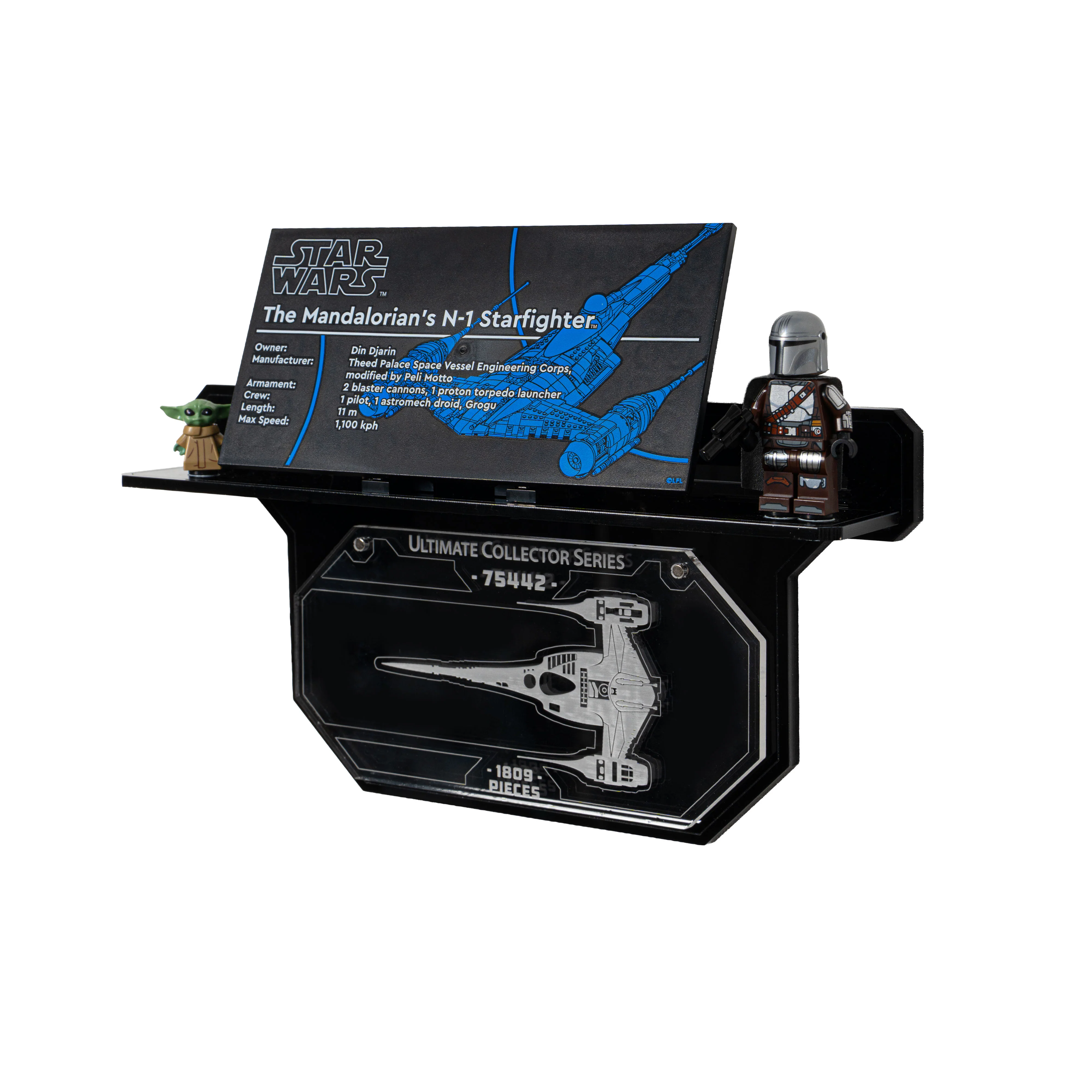 Wall Mounted Display Stand for LEGO® Star Wars™ The Mandalorian's N-1 Starfighter™ (75442) - Image 9