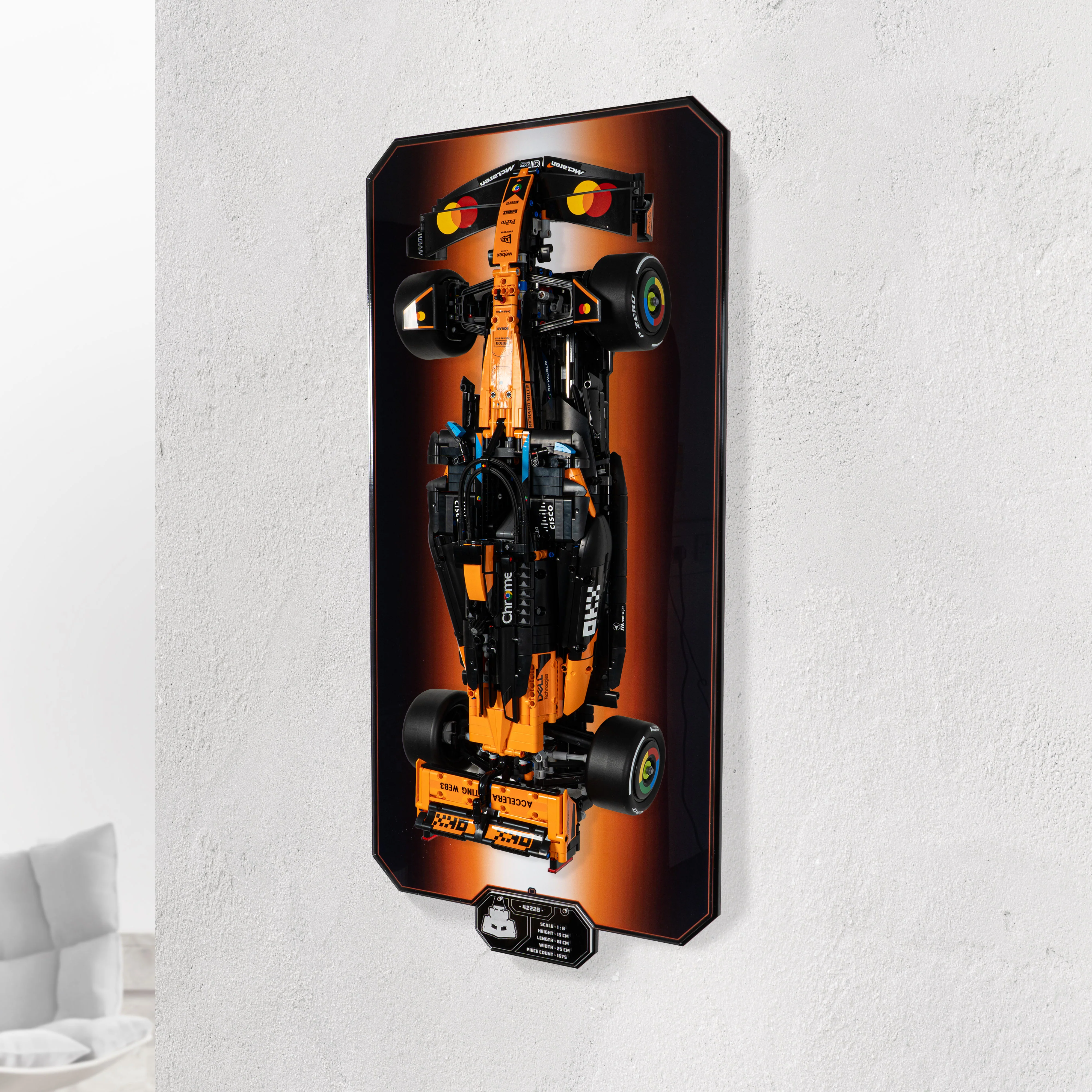 Wall Mounted Display Stand for LEGO® Technic McLaren MCL39 F1® Car (42228)