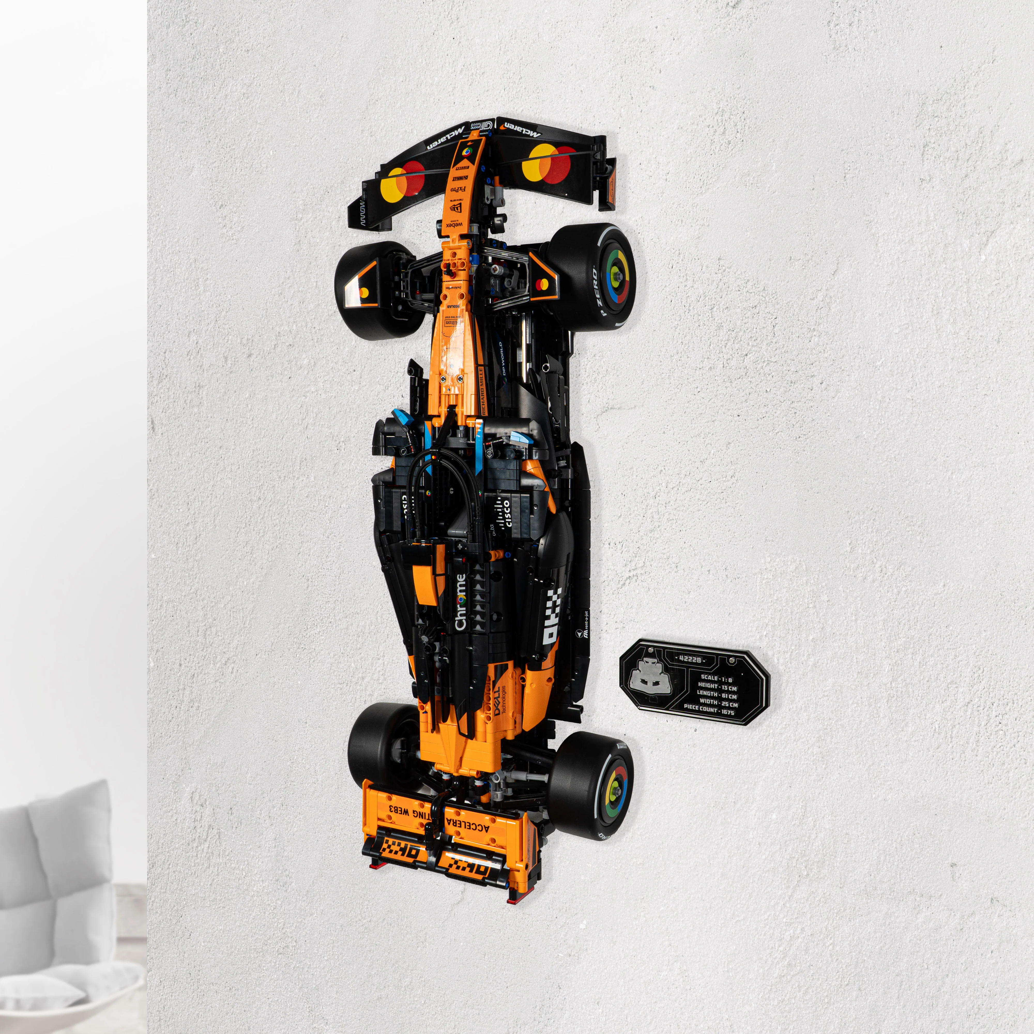 Wall Mounted Display Stand for LEGO® Technic McLaren MCL39 F1® Car (42228) - Image 7